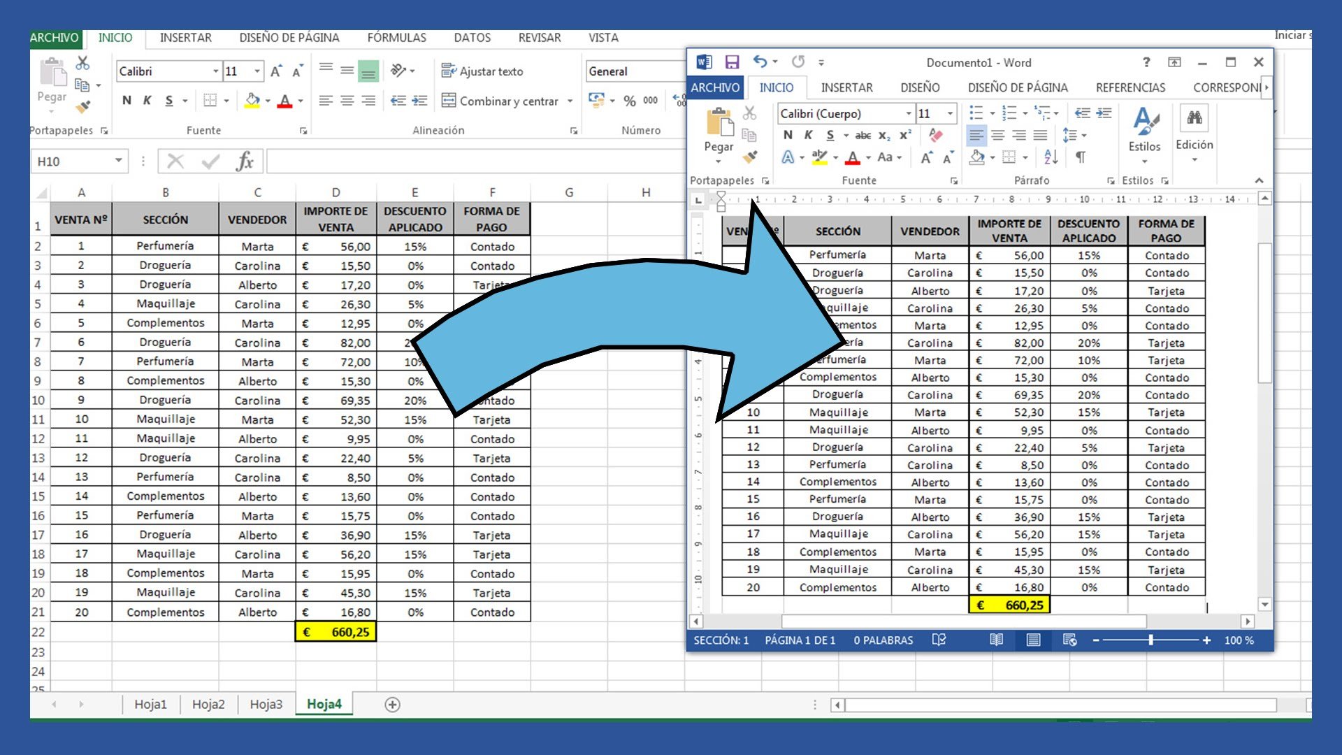 excel word