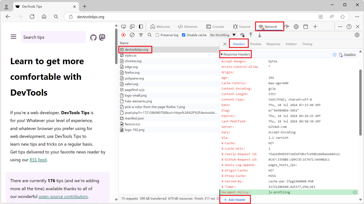 Abrir DevTools en Edge por menú y atajos