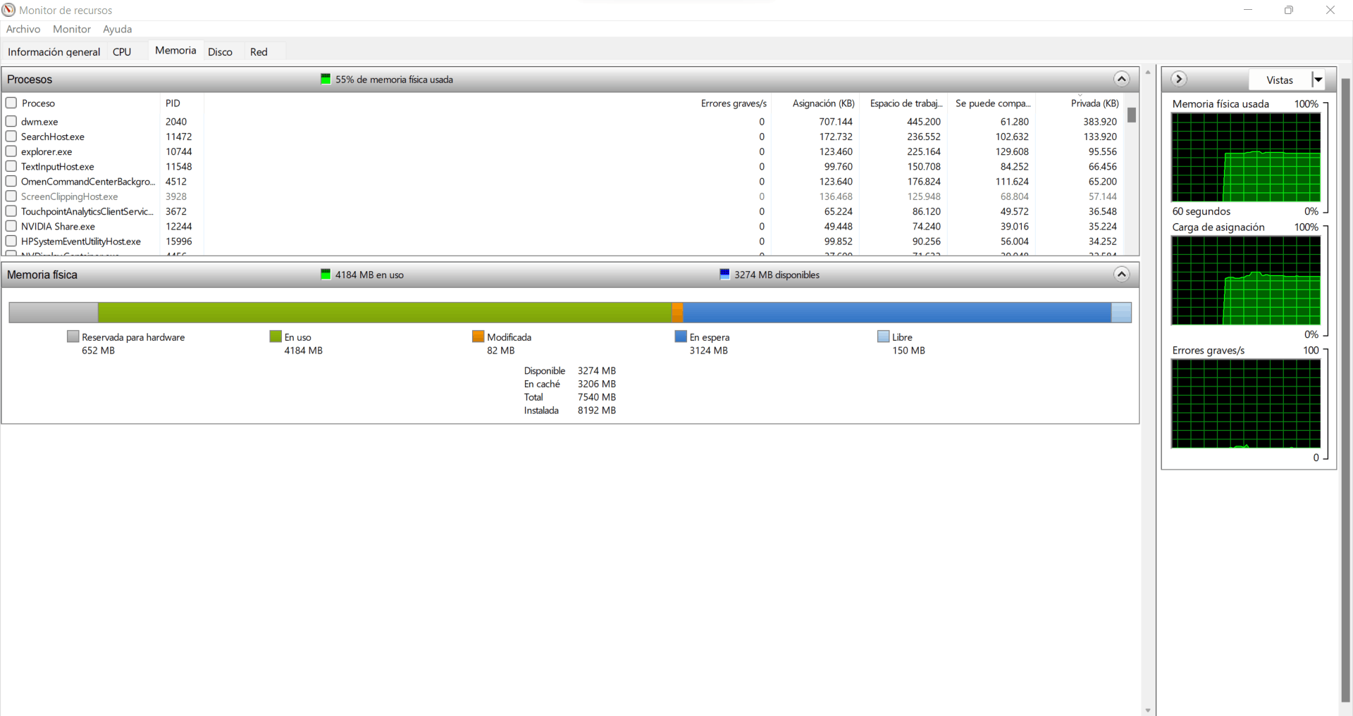 Uso de memoria tras actualizar Windows 11