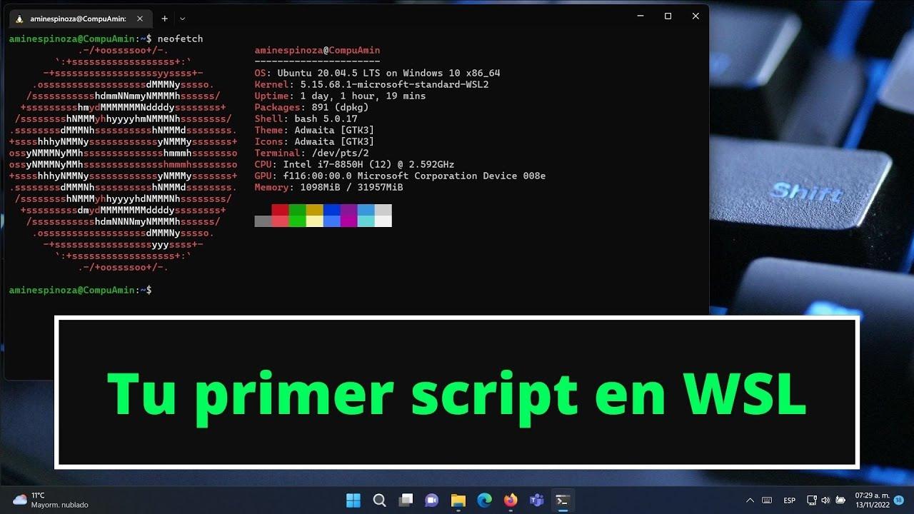 Crear scripts en Bash para Windows con WSL