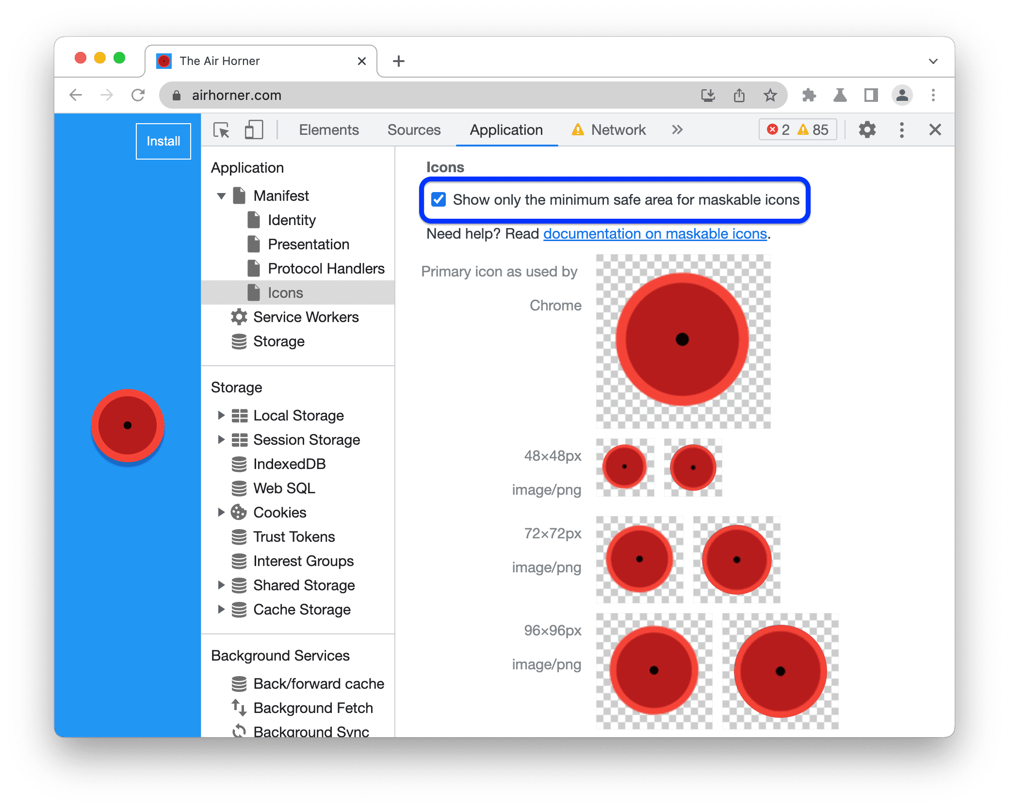 Depurar Progressive Web Apps PWAs