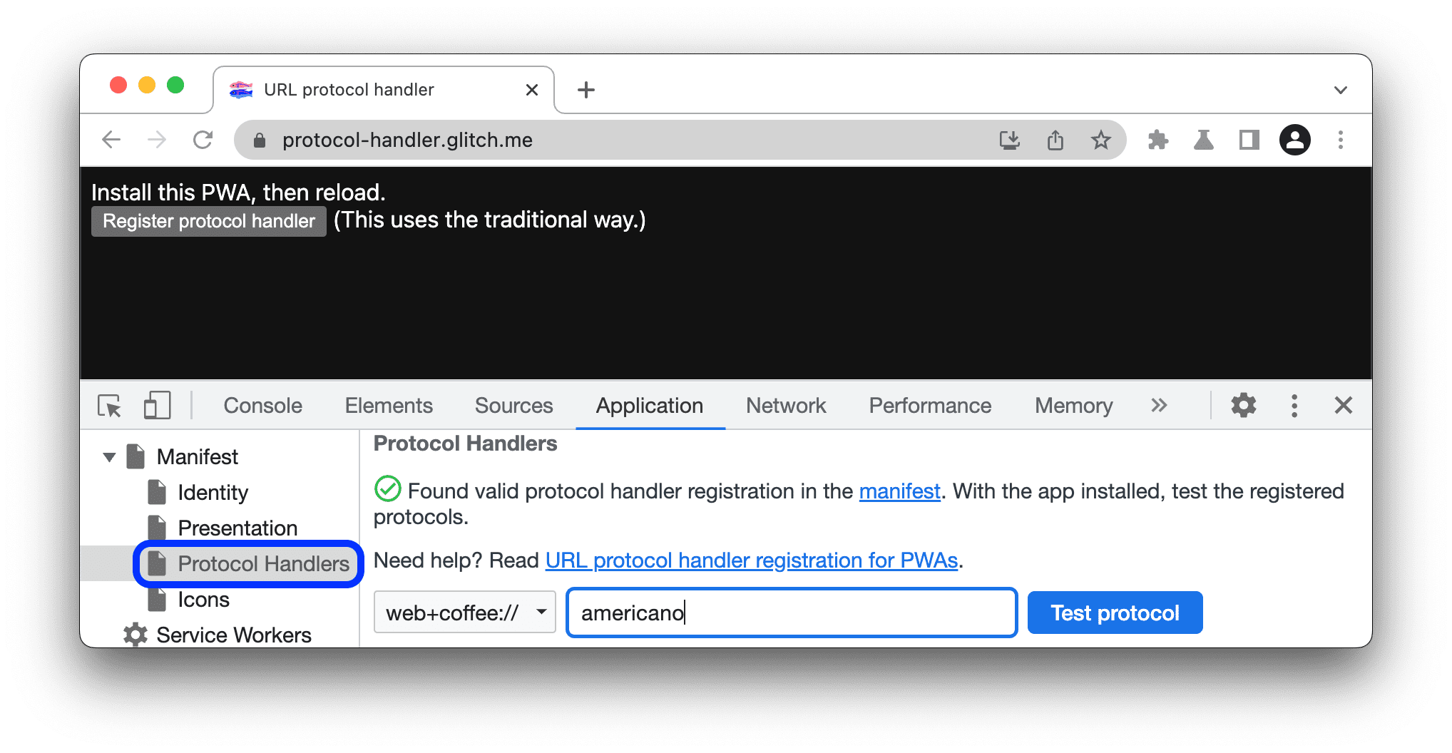 Herramientas Application DevTools PWA