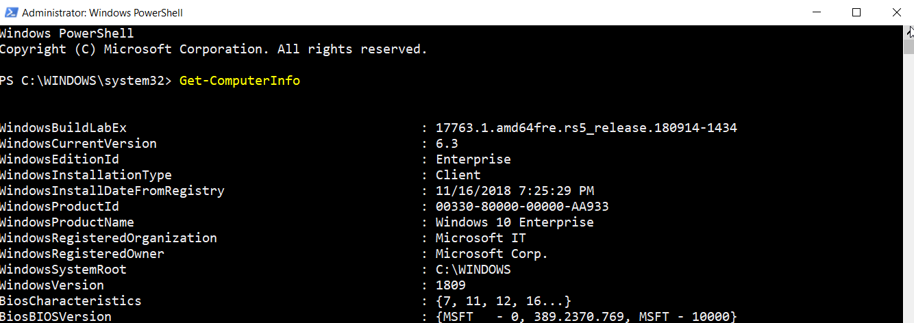 Comparativa Get-ComputerInfo vs systeminfo en Windows