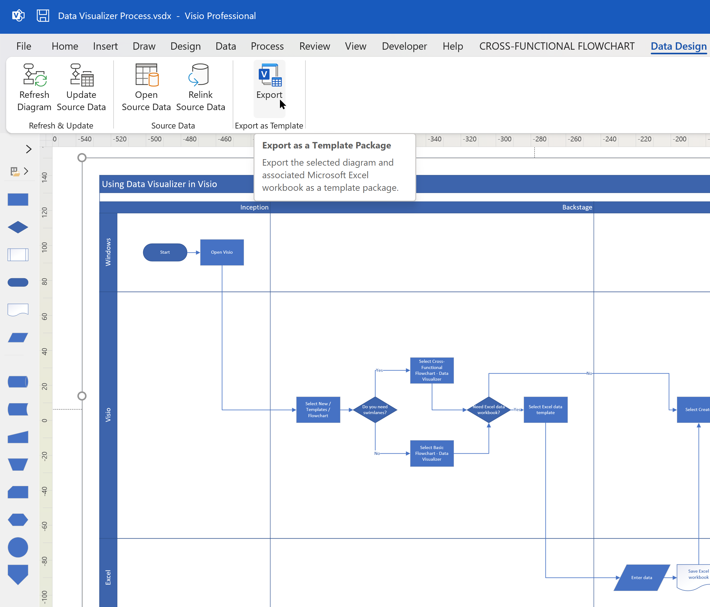 Sincronización de diagramas Visio y datos Excel