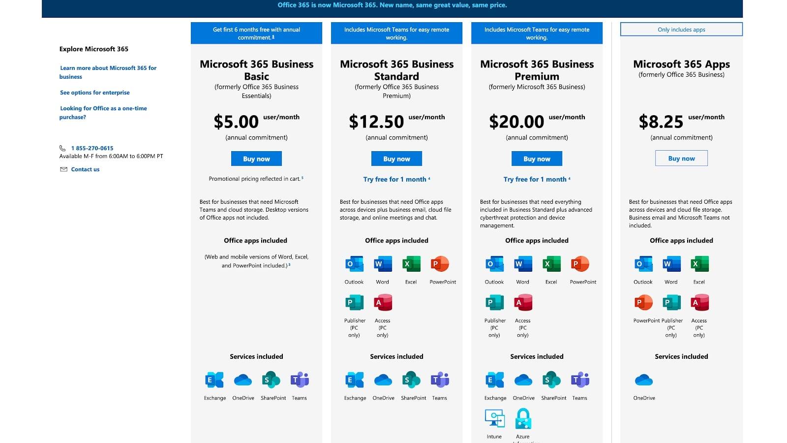 Comparativa versiones Office