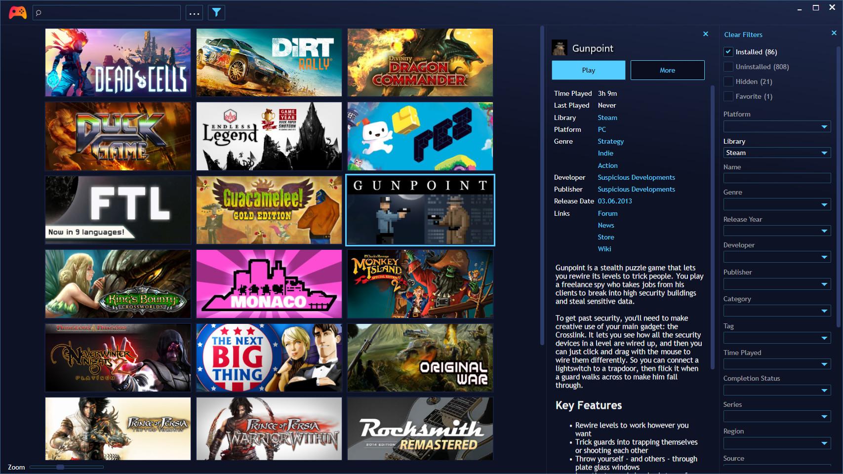 Gestor de biblioteca de juegos en PC