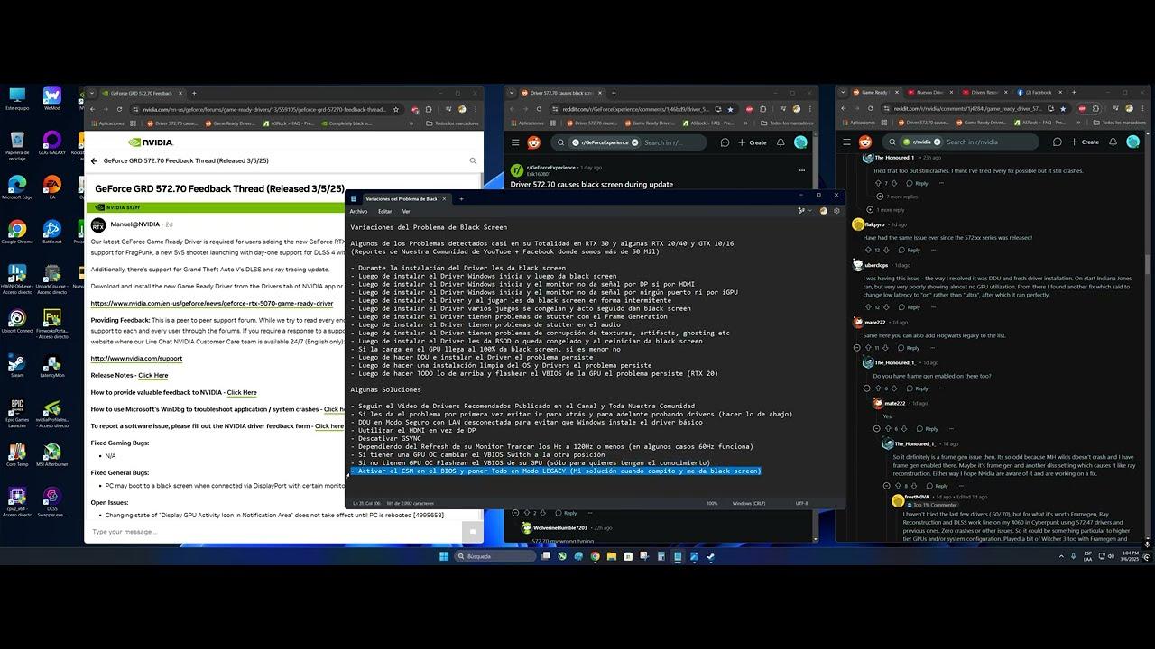 Guía para arreglar pantalla negra NVIDIA en Windows