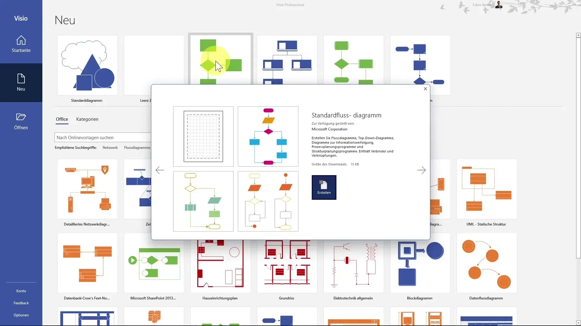 Símbolos y tipos de diagramas en Visio
