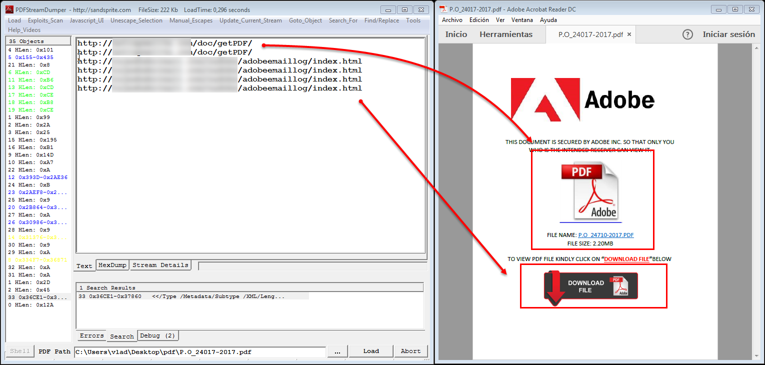 cómo detectar un pdf malicioso en windows
