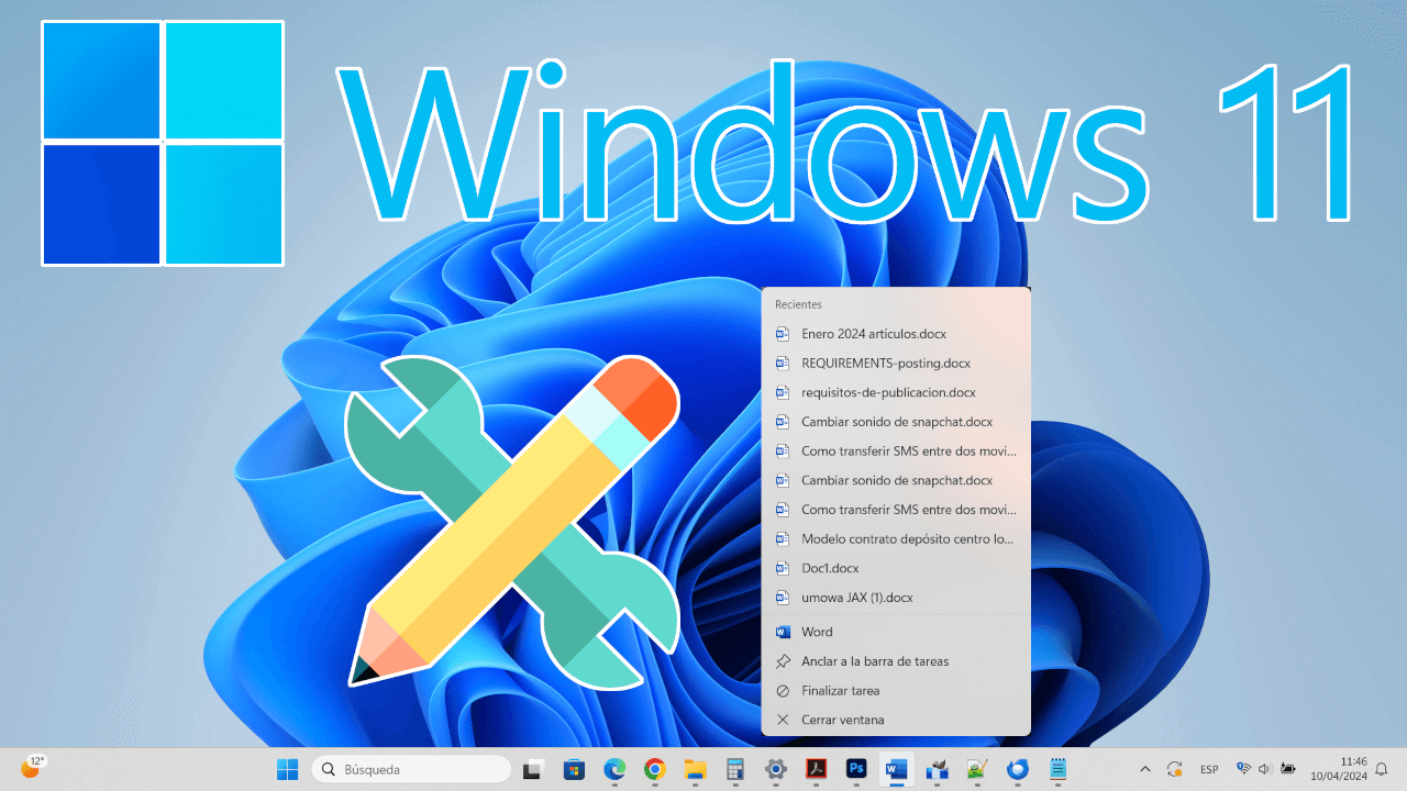 Gestión de Jump Lists en Windows 11