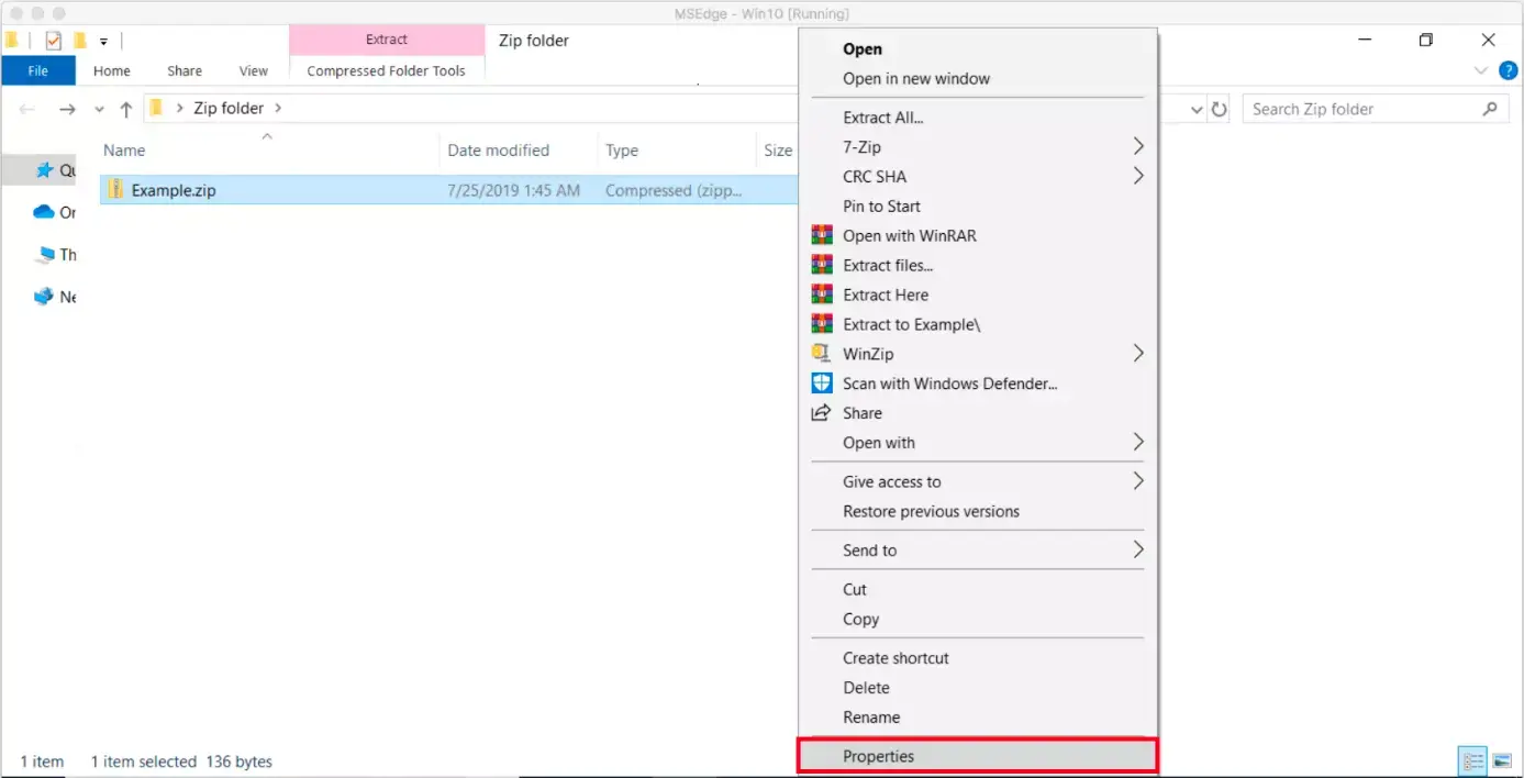 Flujo para añadir contraseña en WinRAR