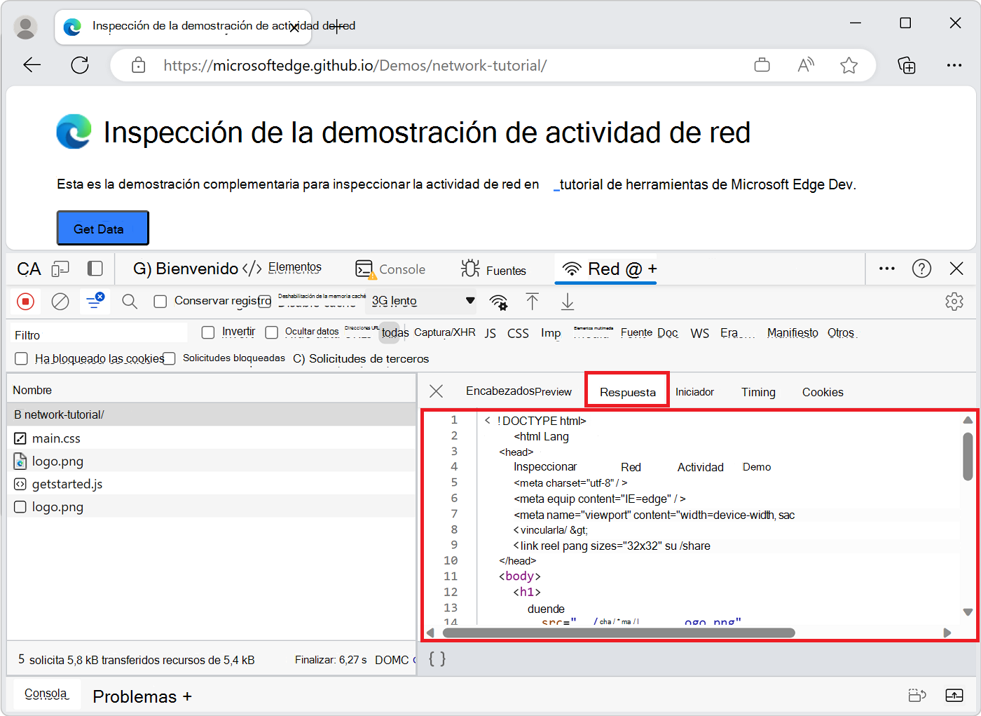 Opciones para simular red lenta