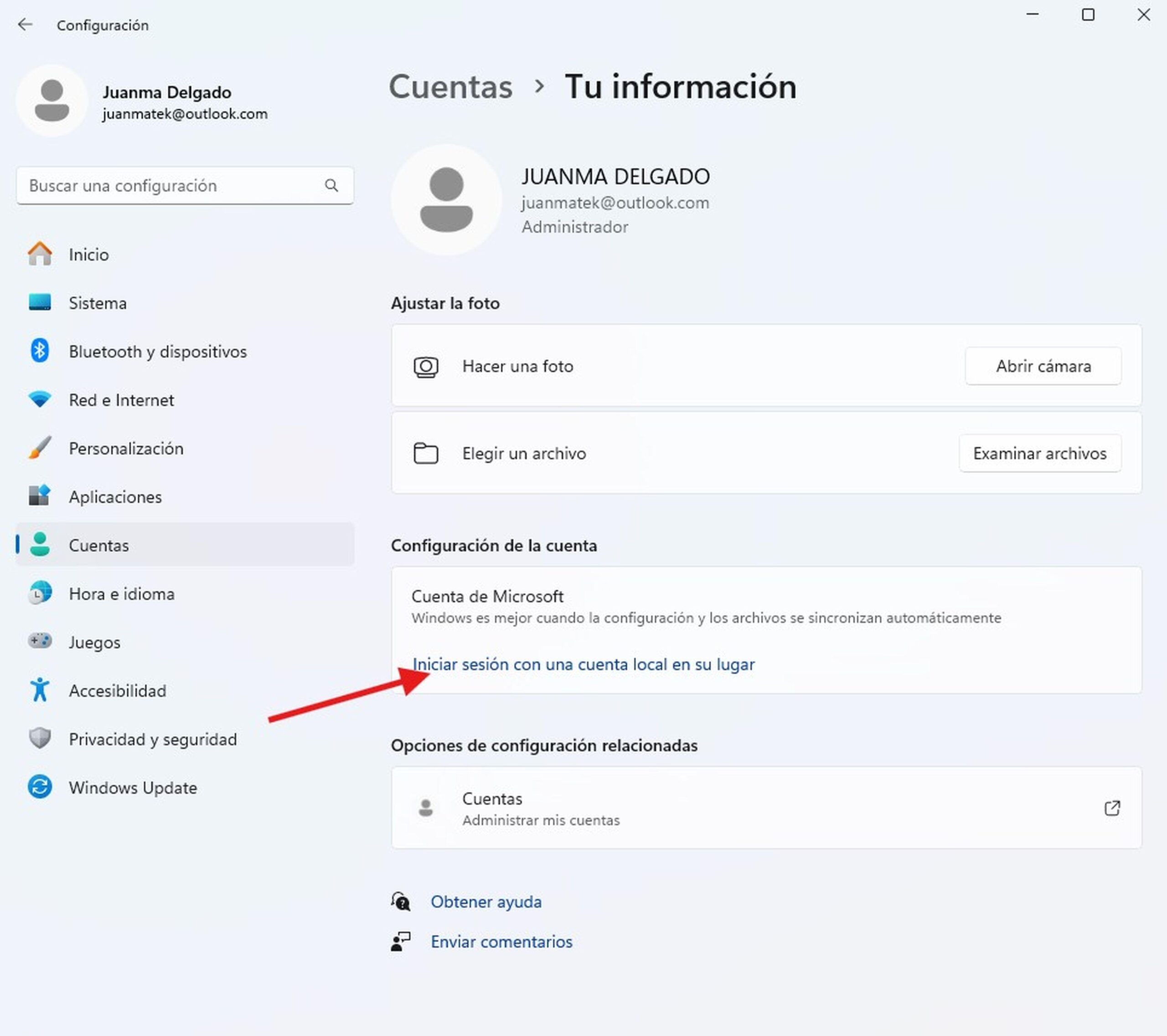 Menú de accesibilidad en Windows 11