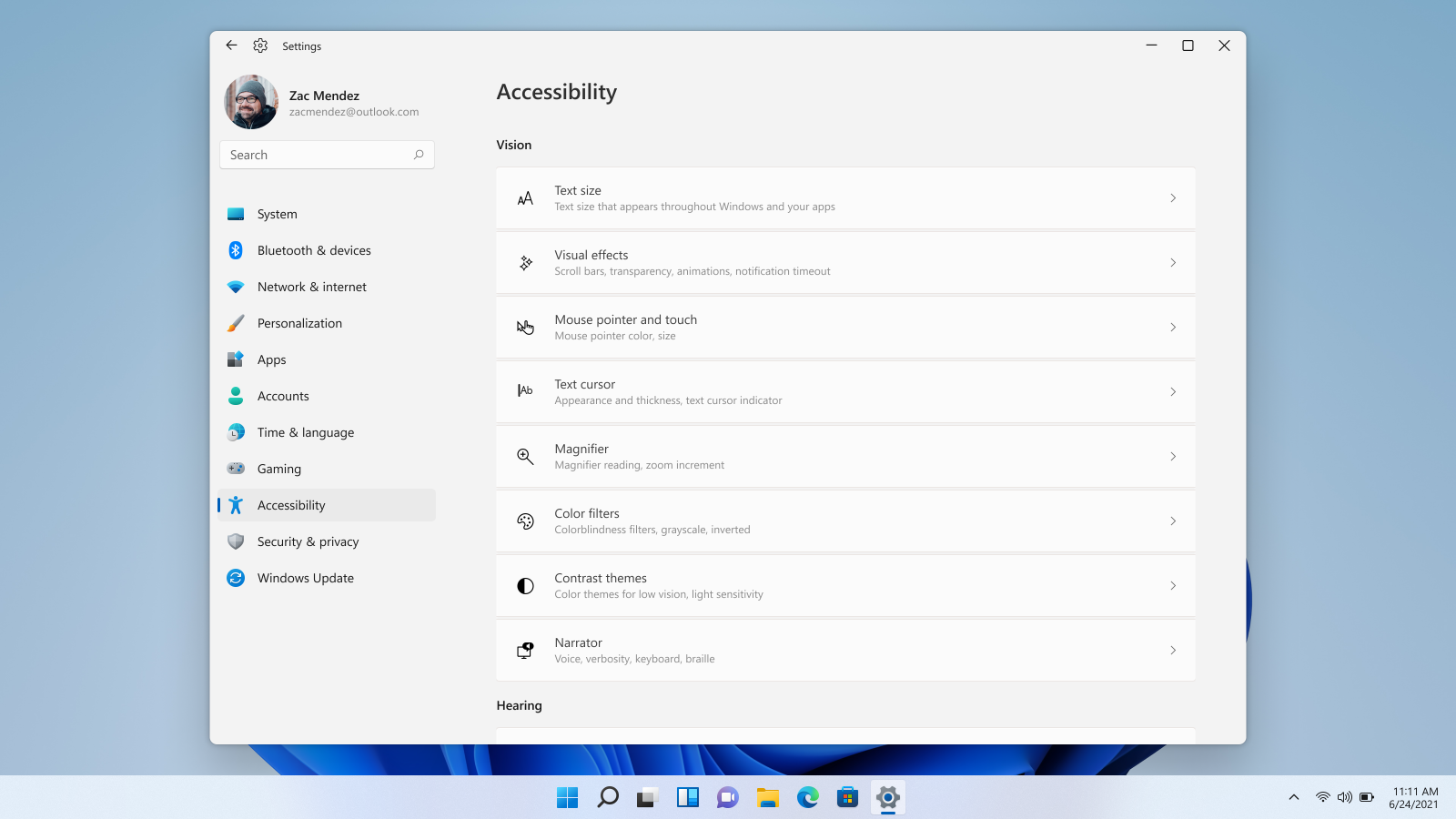 configuración Windows 11 accesibilidad