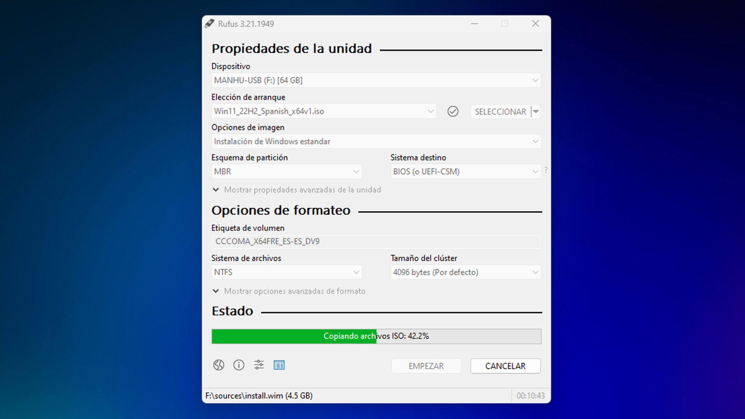 crear instalador de windows 11 en rufus