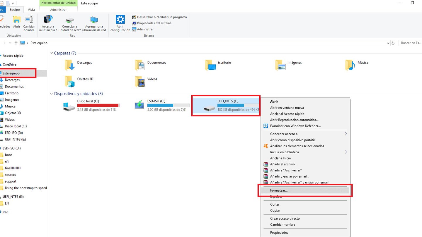 formatear usb