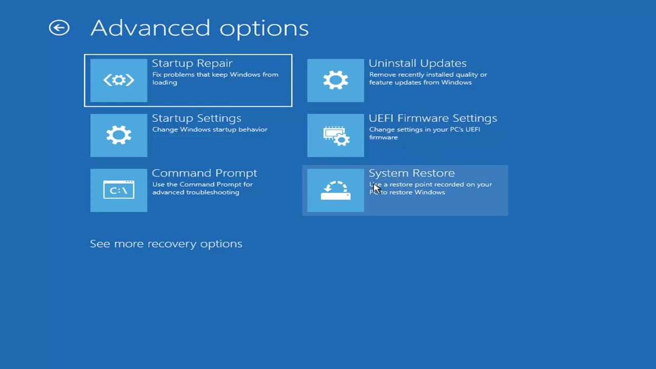 opciones avanzadas windows