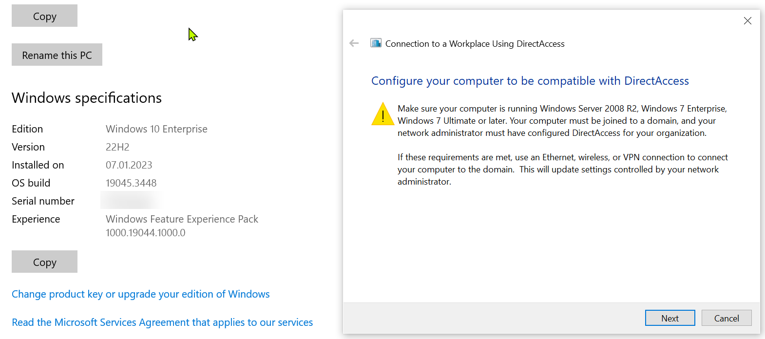 usar DirectAccess en windows 11 enterprise