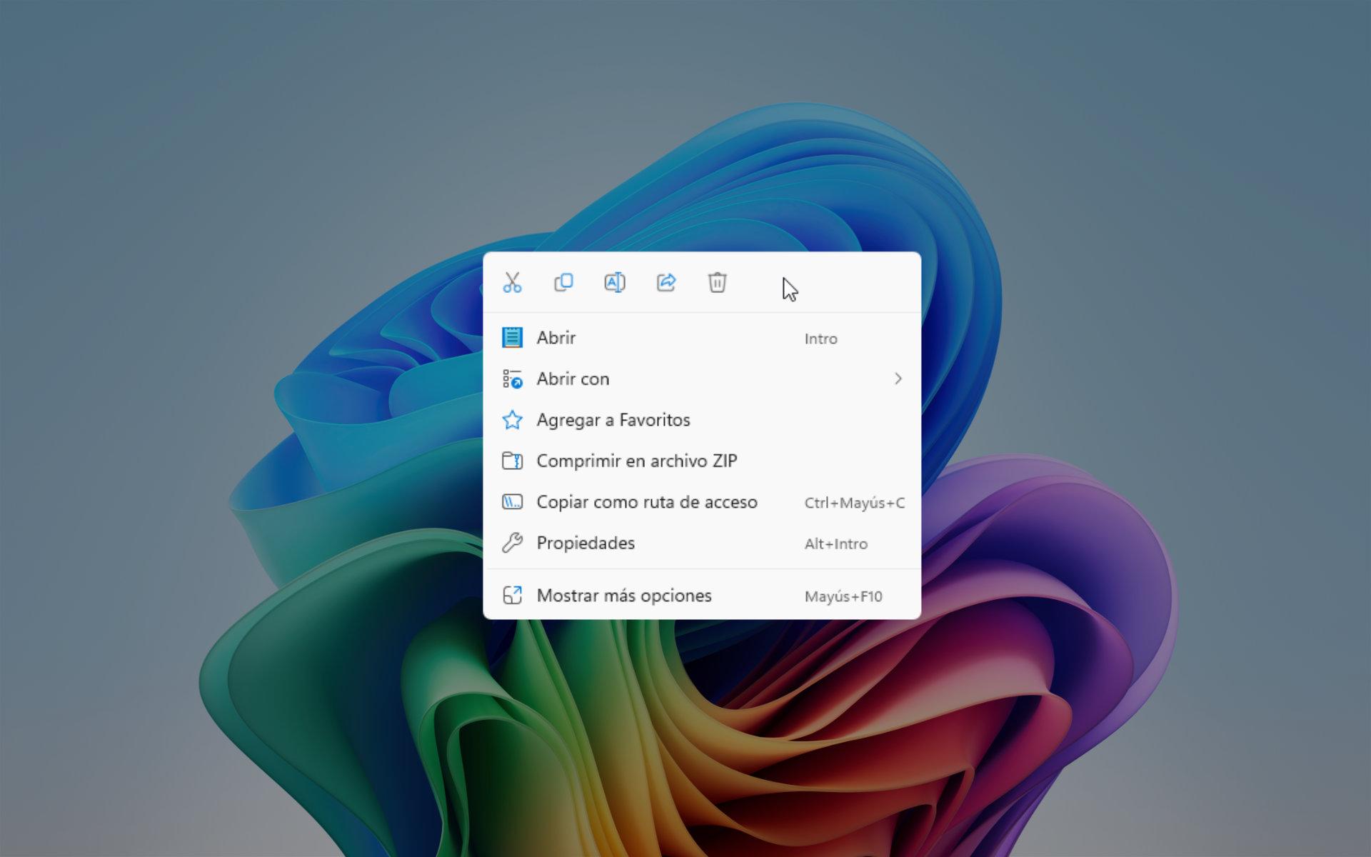Clic derecho en Windows