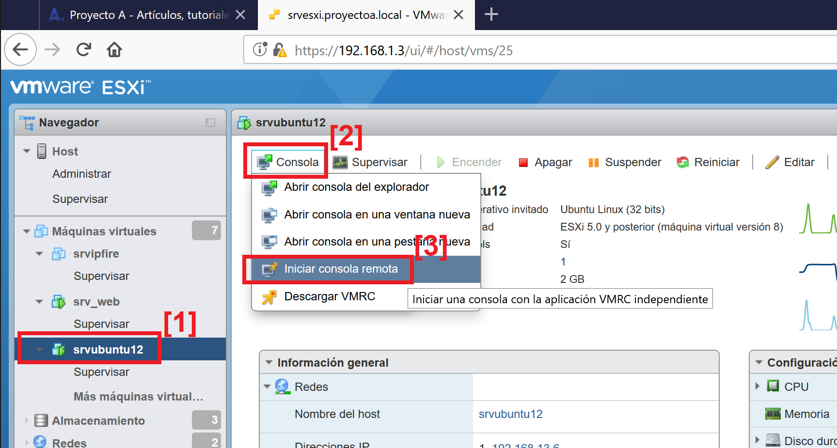 Opciones de captura en entornos VMware