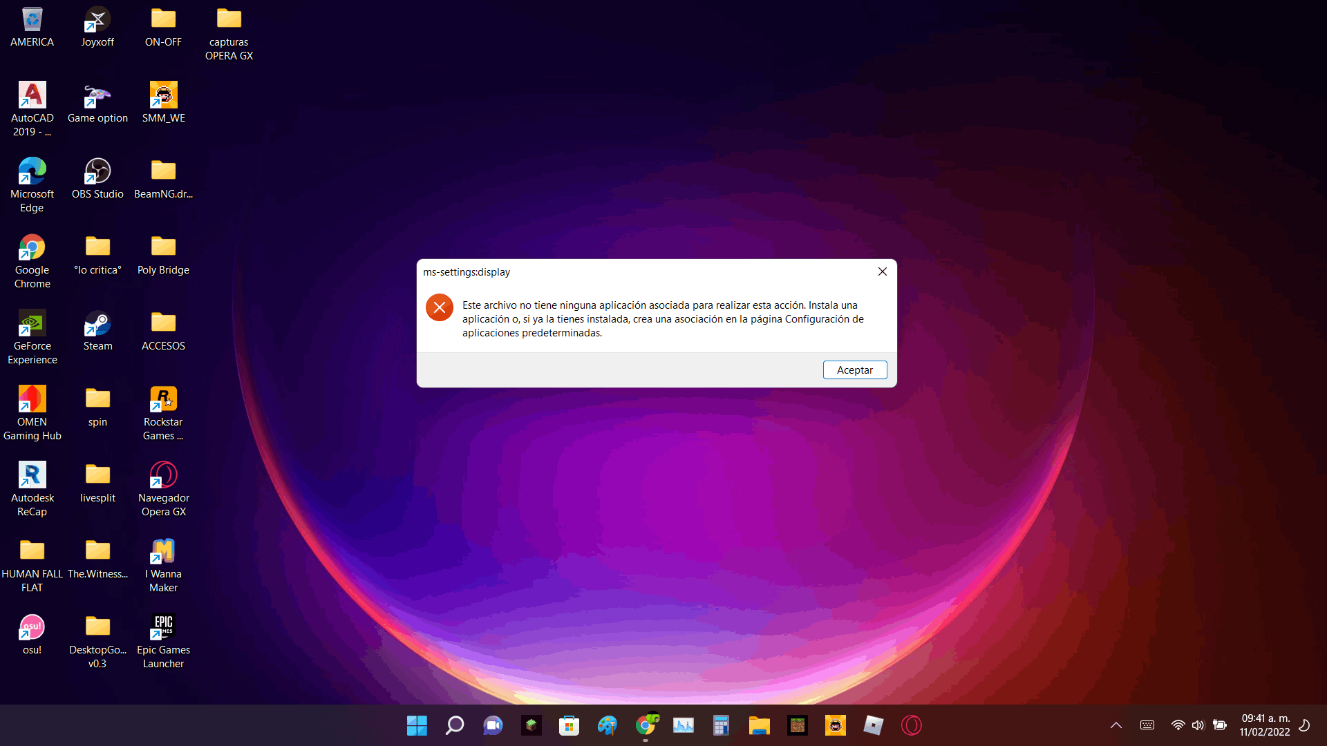configuracion windows 11 no abre