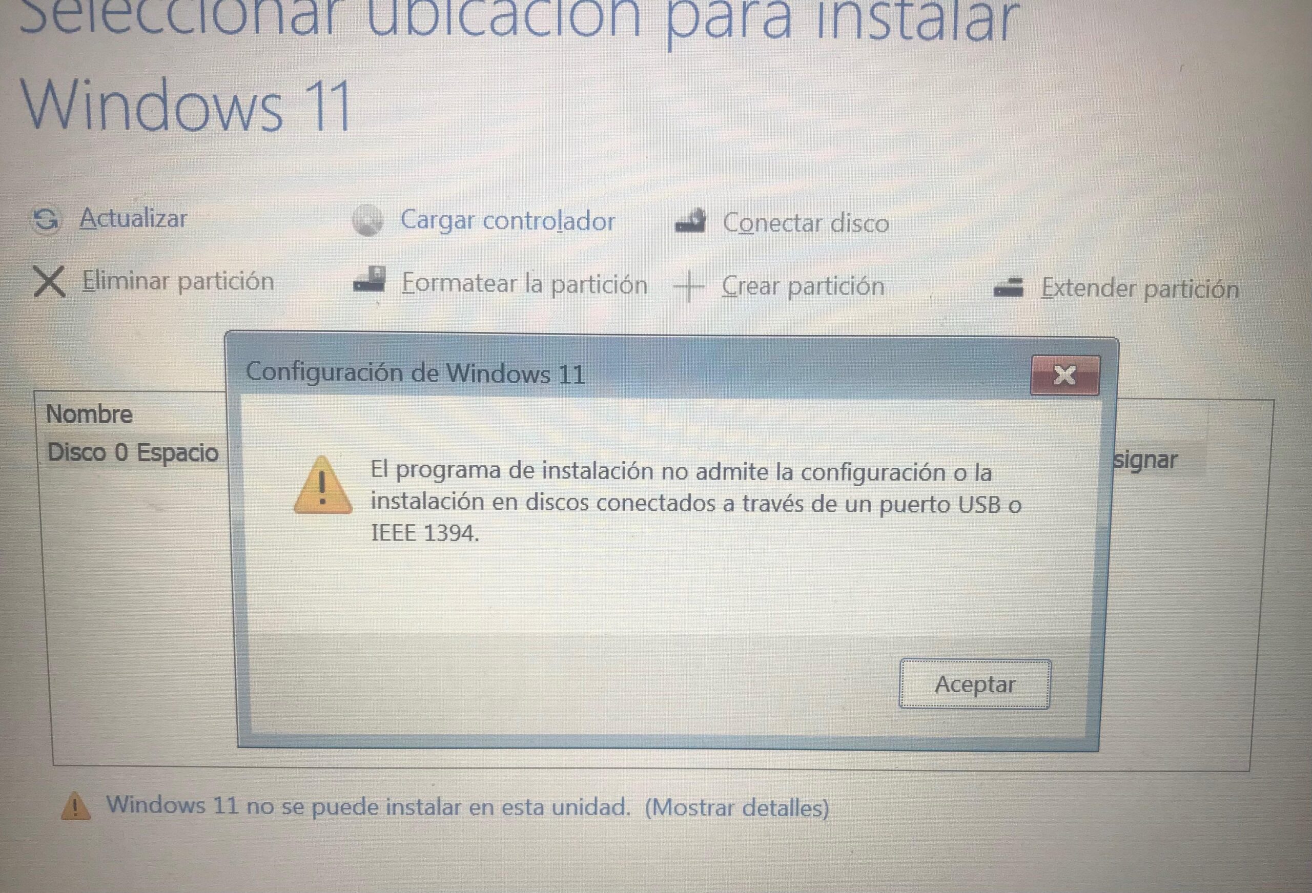 Cargar driver durante la instalación