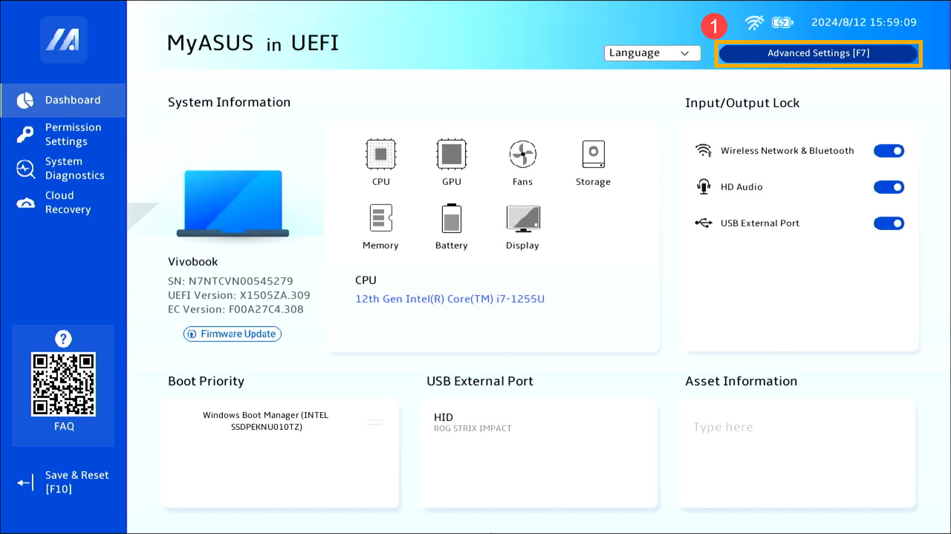 Restablecer configuración de UEFI
