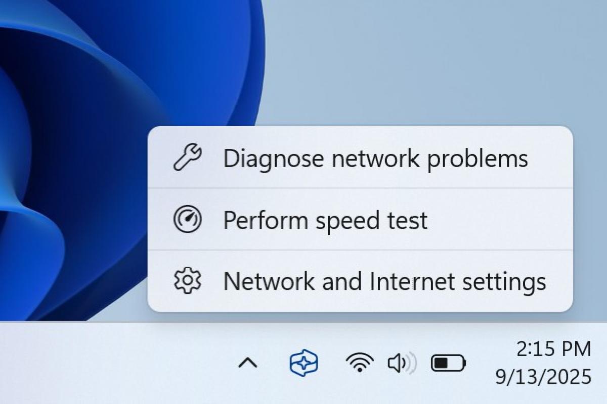 Test de velocidad de Internet desde la bandeja del sistema