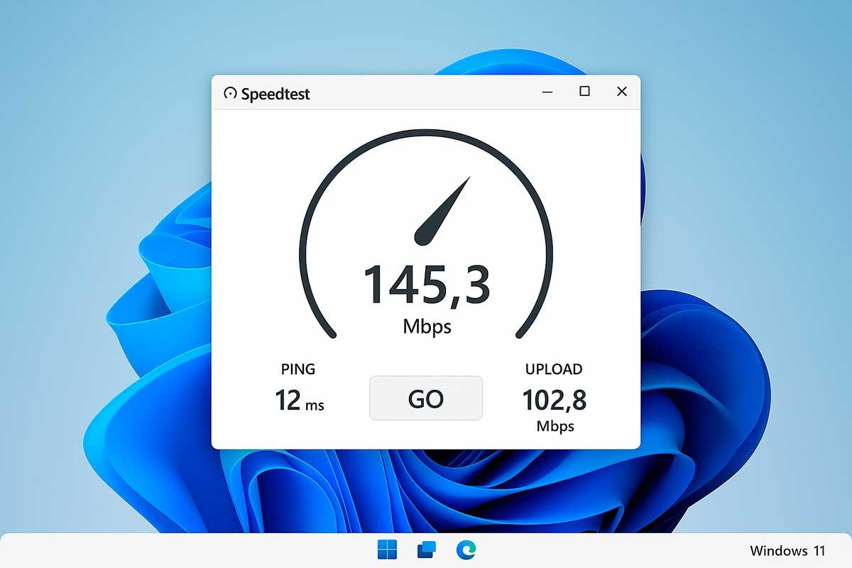 Acceso al test desde ajustes rápidos de Wi‑Fi