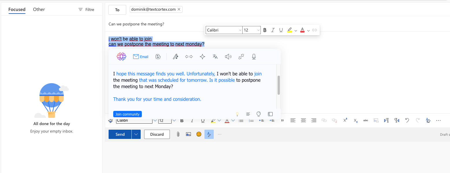Uso de TextCortex con Office