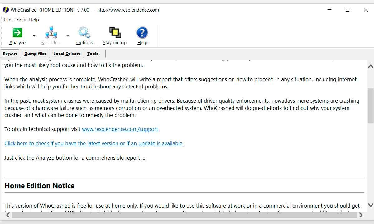Guía WhoCrashed para Windows