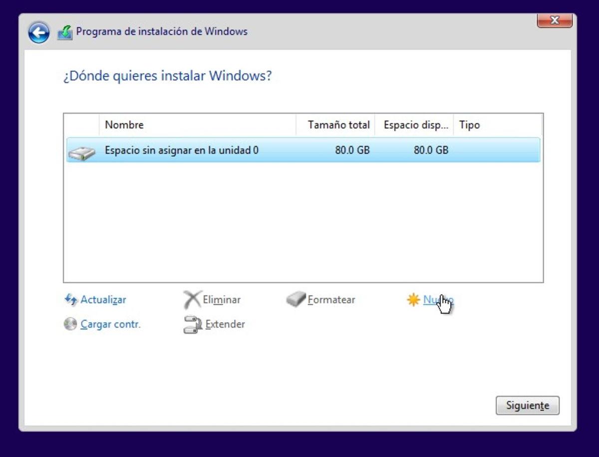 Opciones de recuperación de Windows