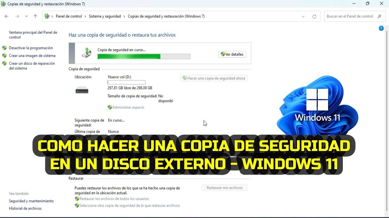 Historial de archivos con disco externo