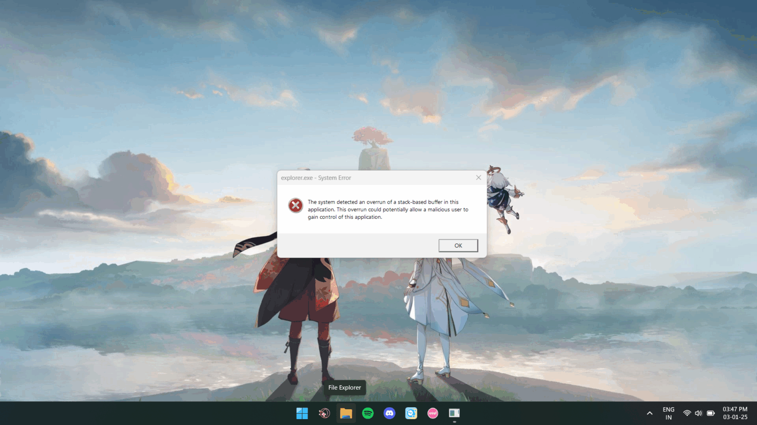 Arreglar "The system detected an overrun of a stack-based buffer"