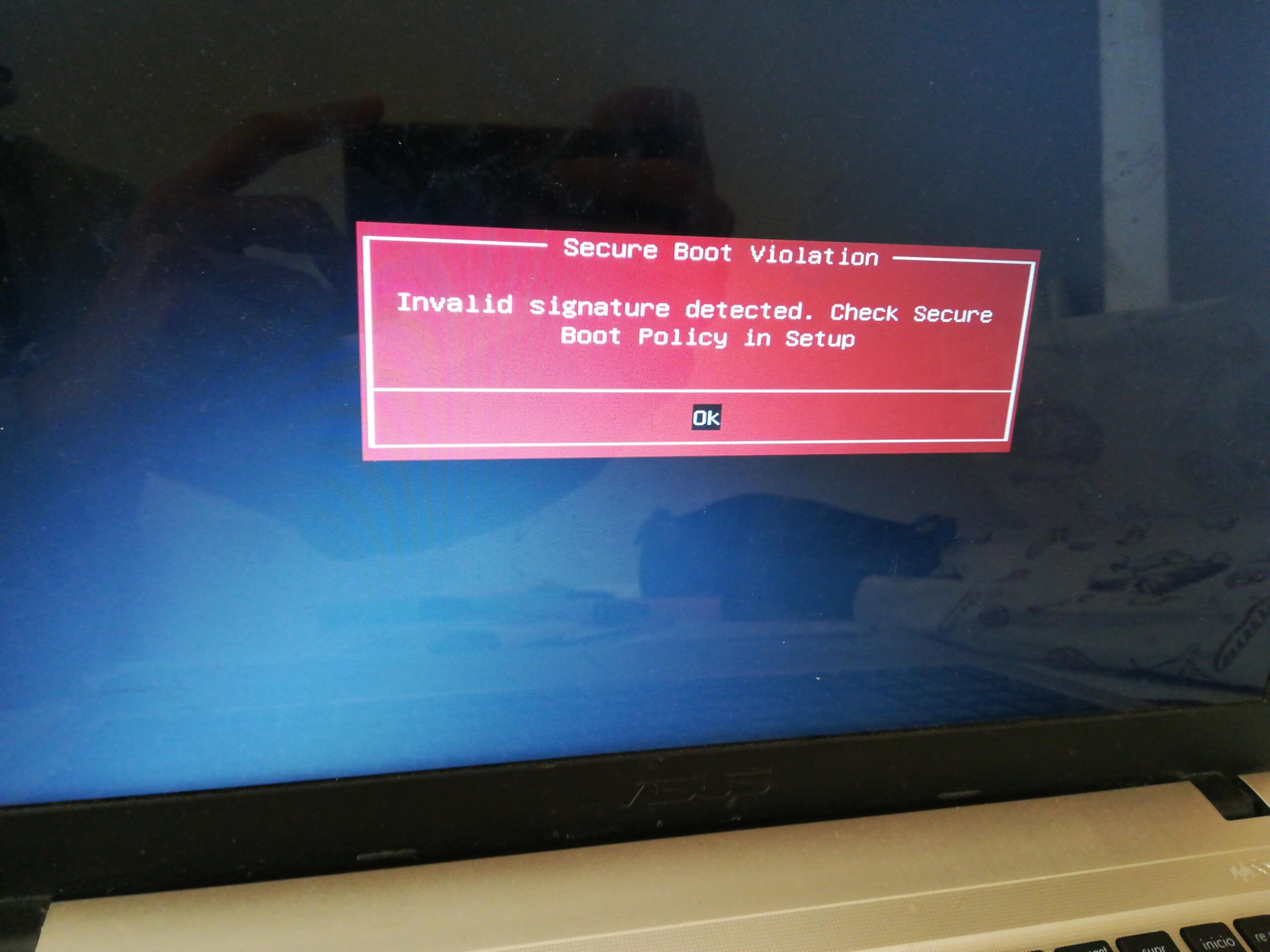 error Secure Boot Violation