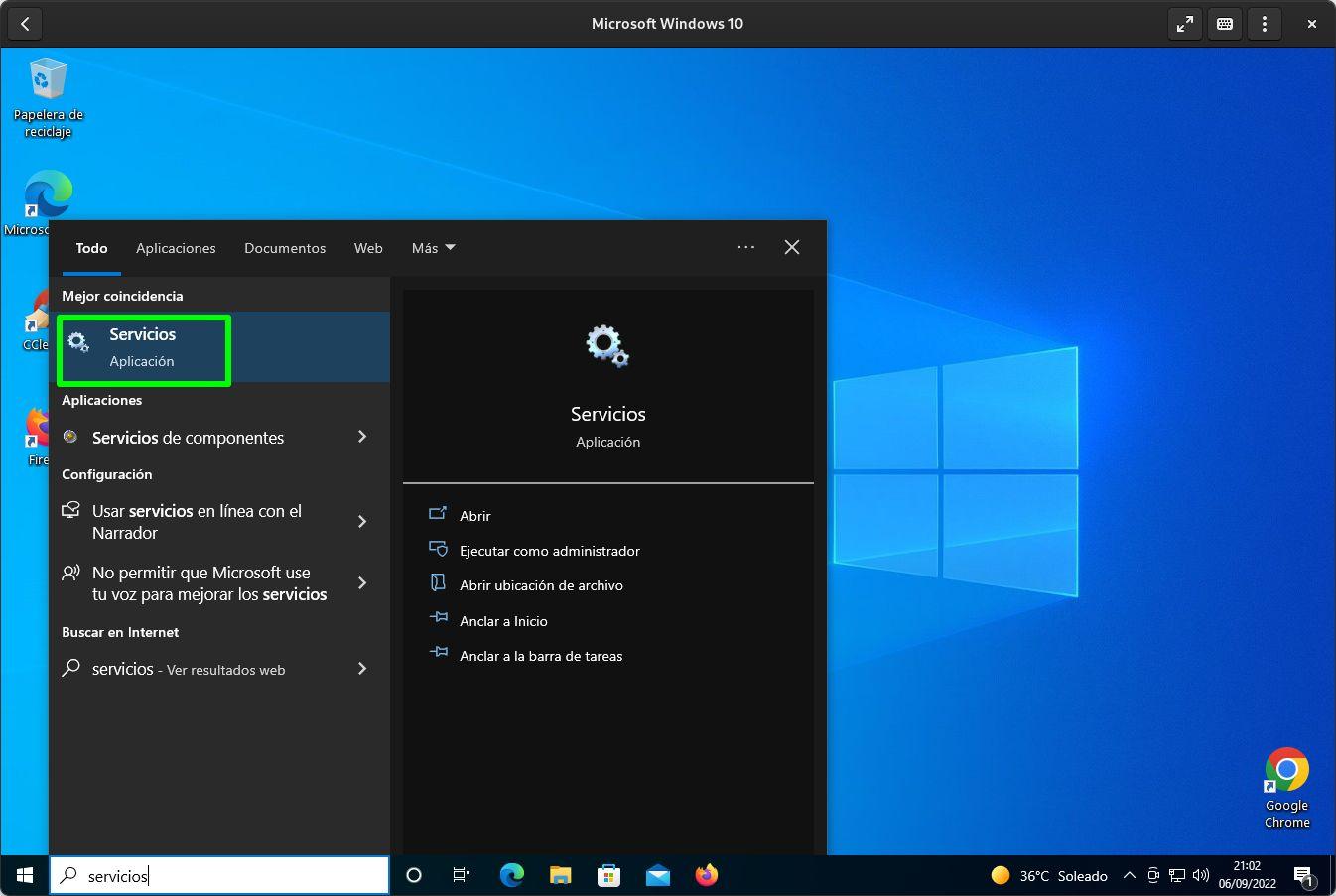 lista de servicios por usuario en Windows 11