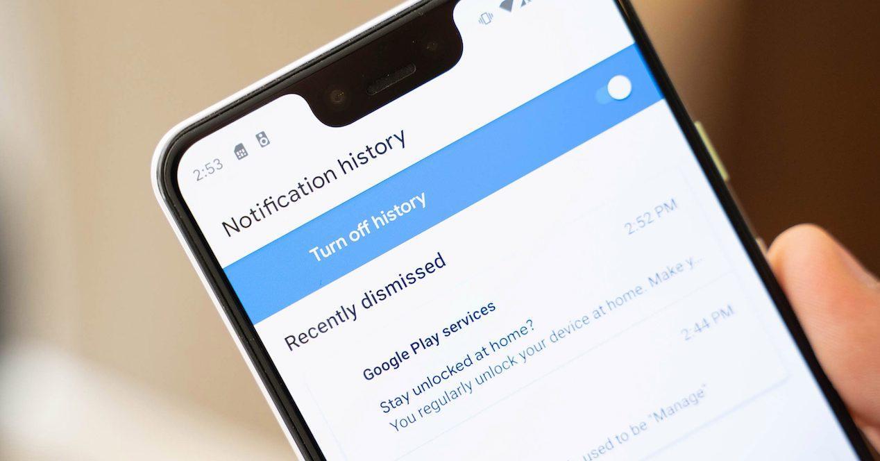 Panel de notificaciones Android