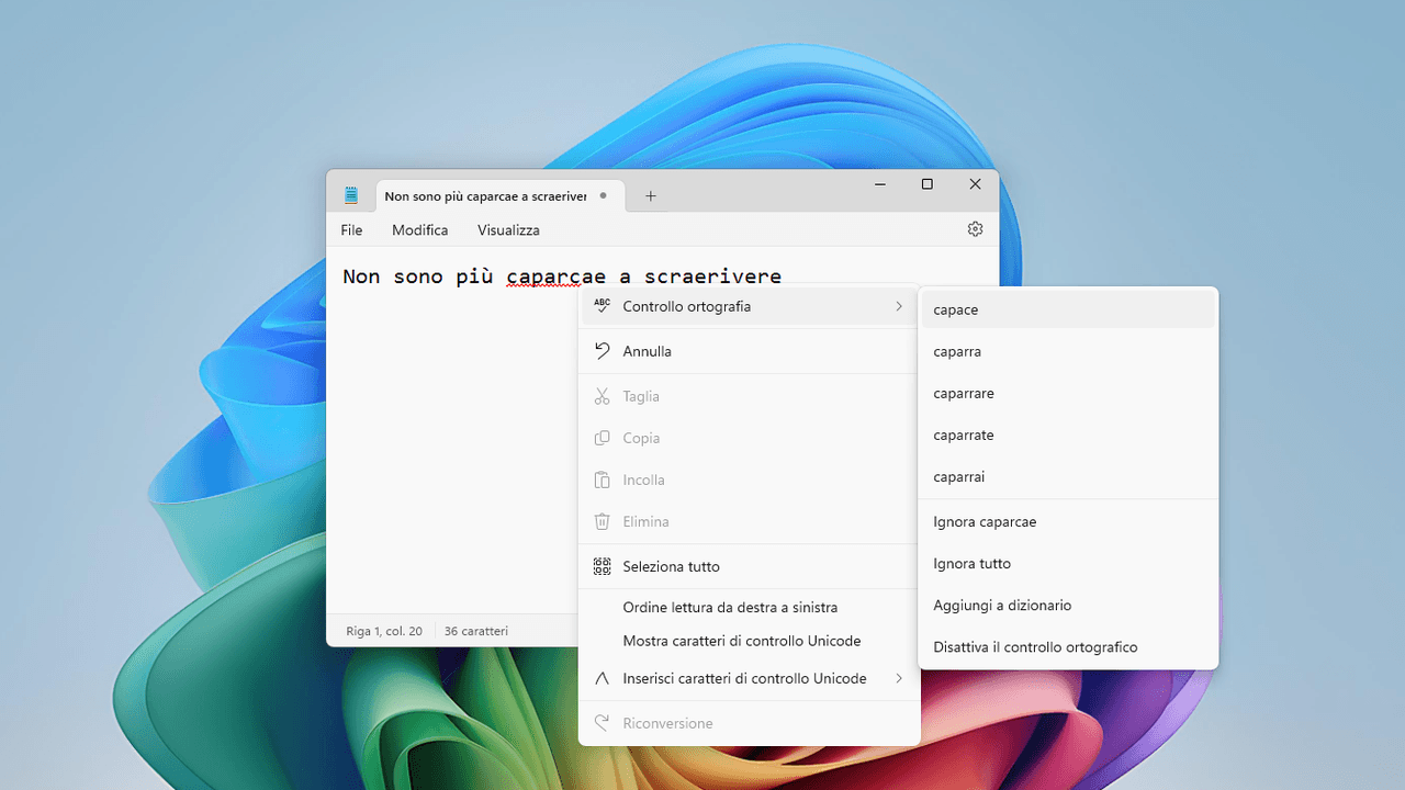 Corrector y autocorrección en Notepad