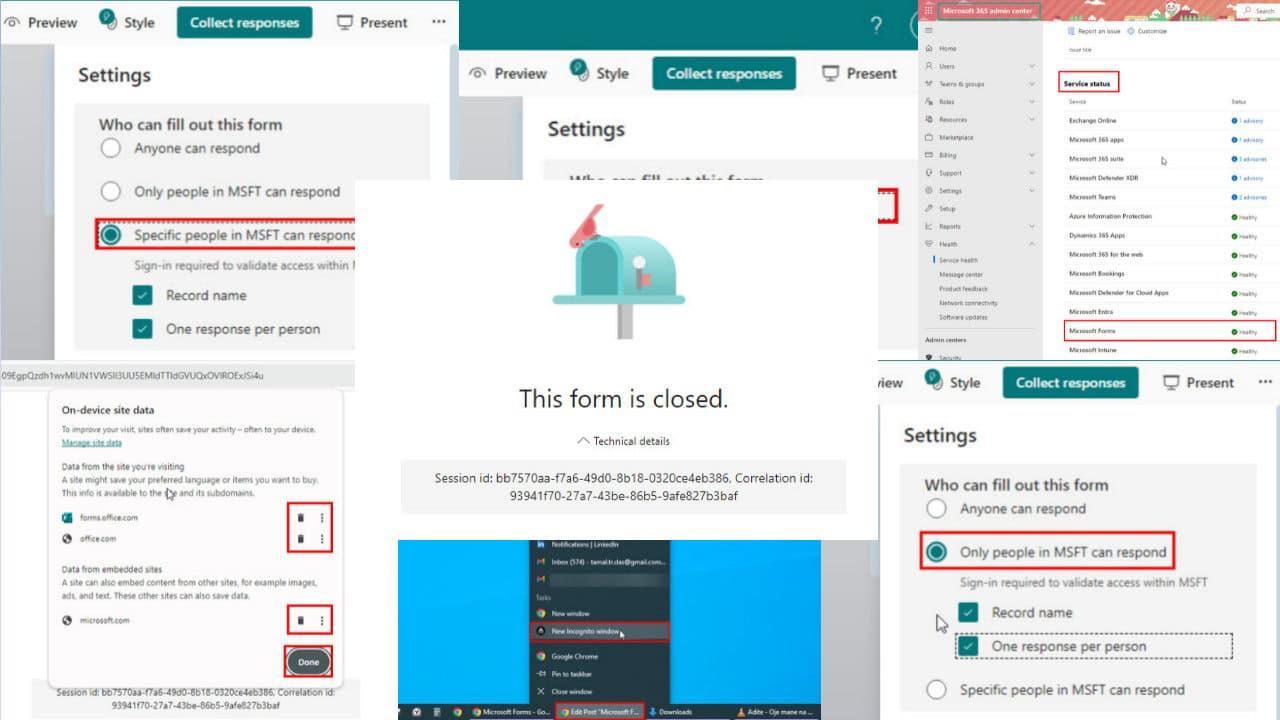 Solucionar error en formularios online