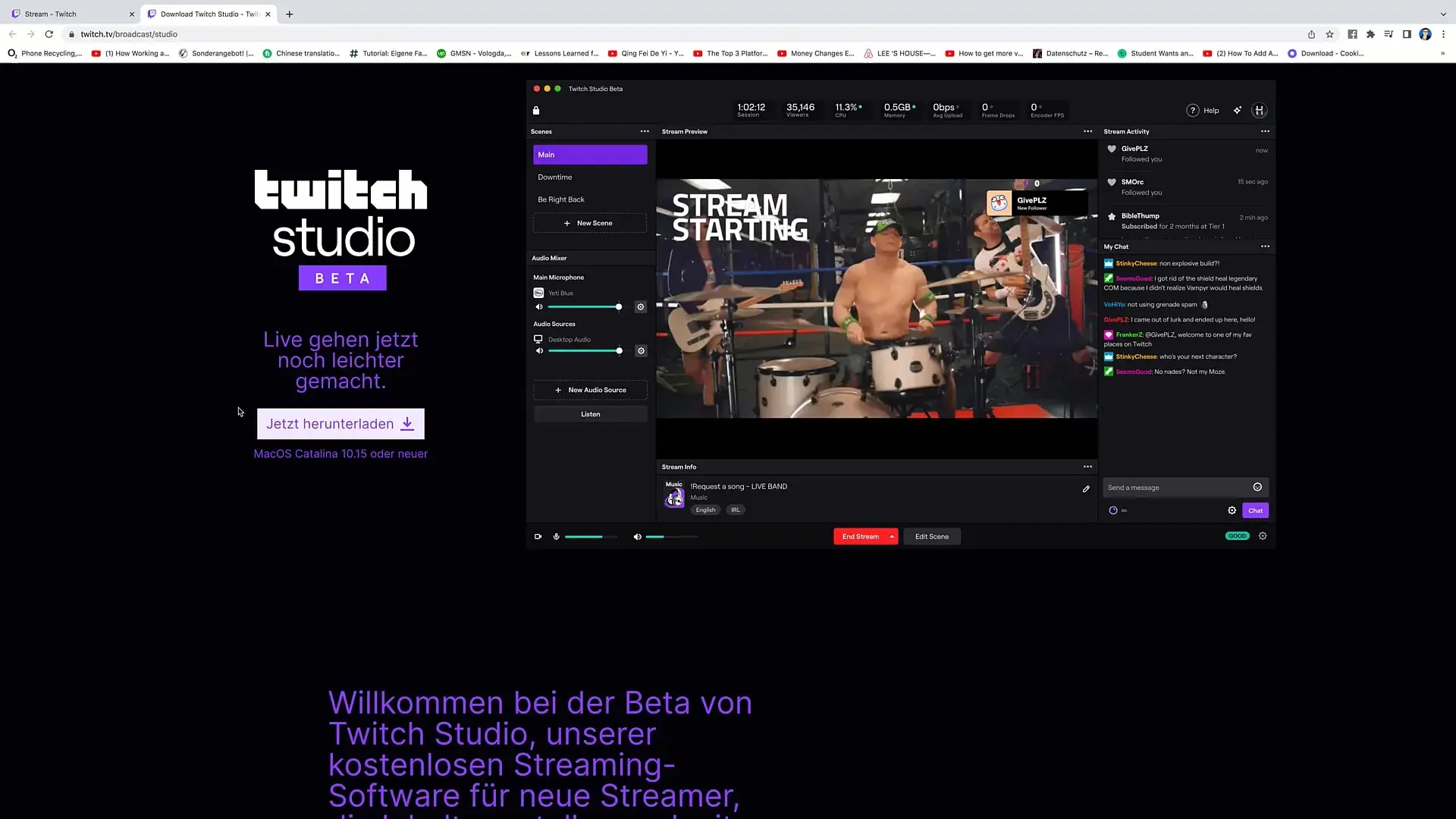 Requisitos Twitch Studio