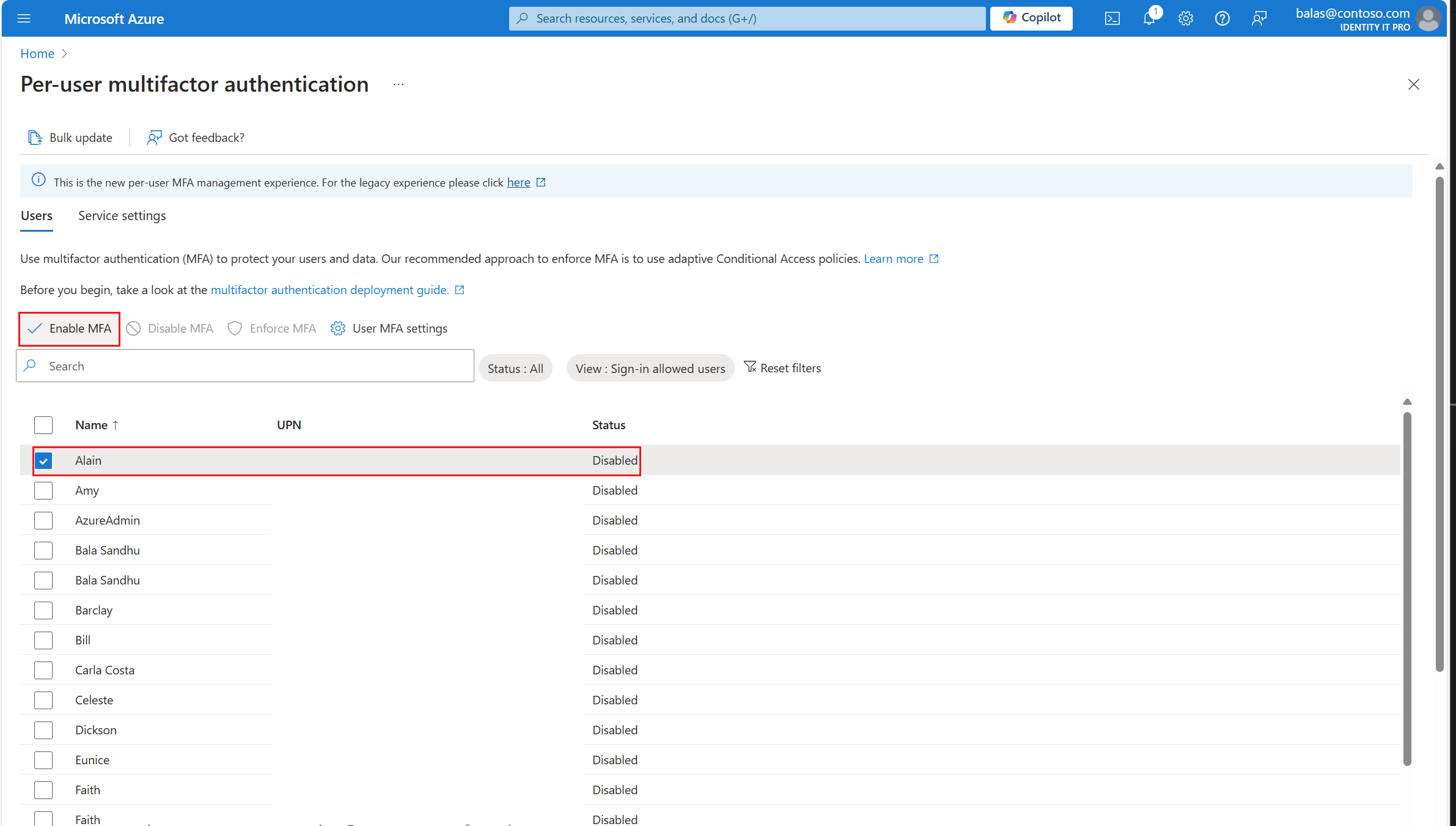 Opciones de MFA en Microsoft 365