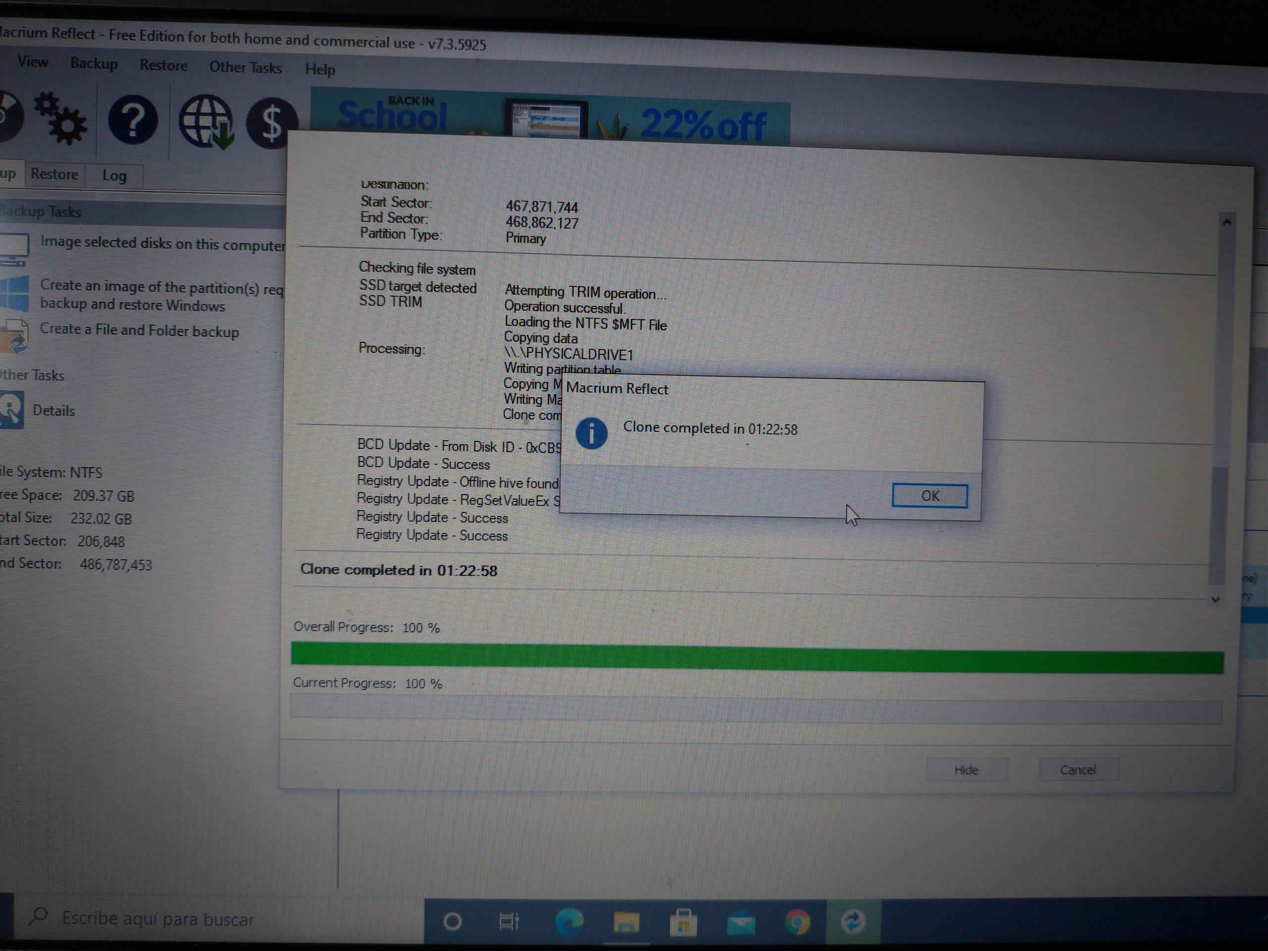 Cómo clonar un disco completo para migración o respaldo con Macrium Reflect Free