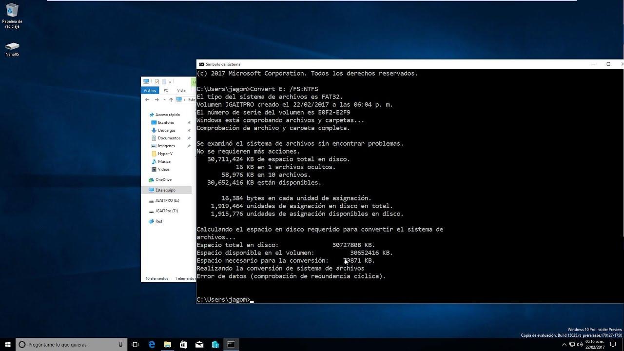 Guía de conversión FAT32 a NTFS