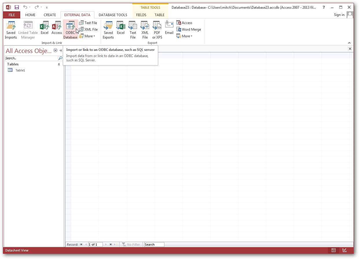 Importar Google Sheets en Access por ODBC
