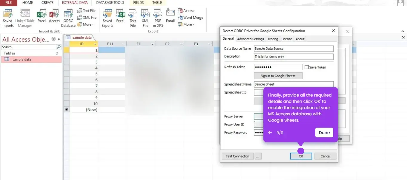 Guía ODBC Access y Google Sheets