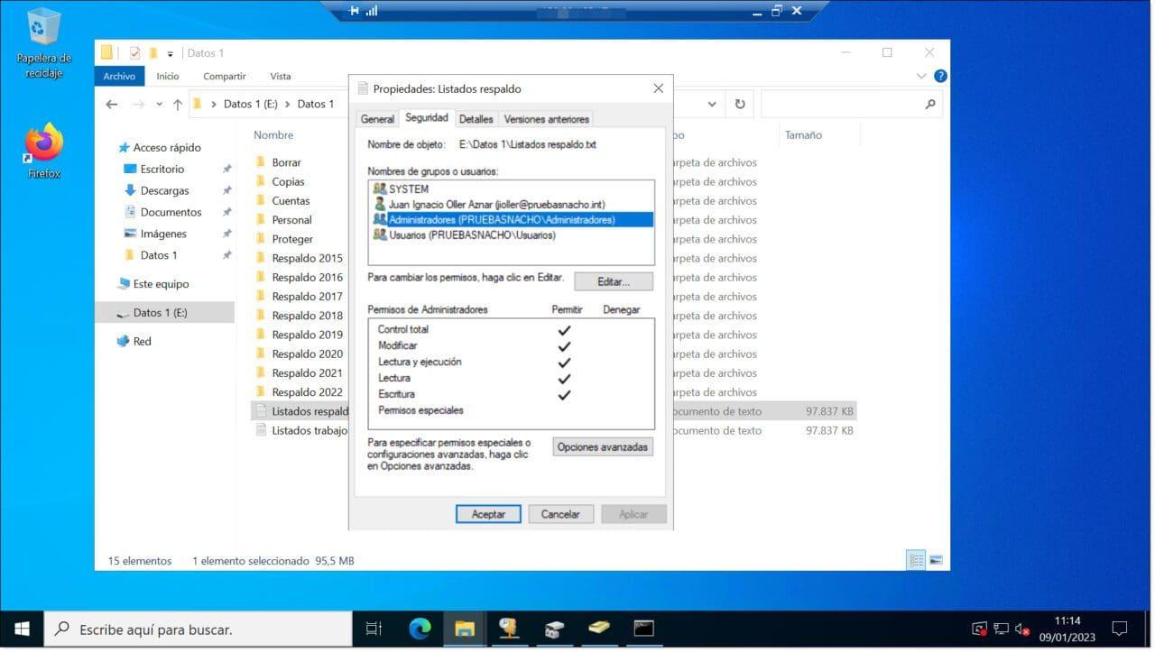Permisos NTFS y registro en Windows