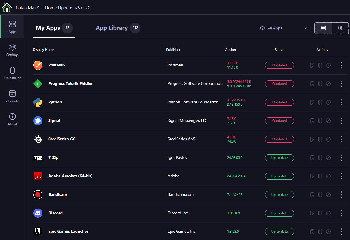 Actualizador de aplicaciones Patch My PC para Windows