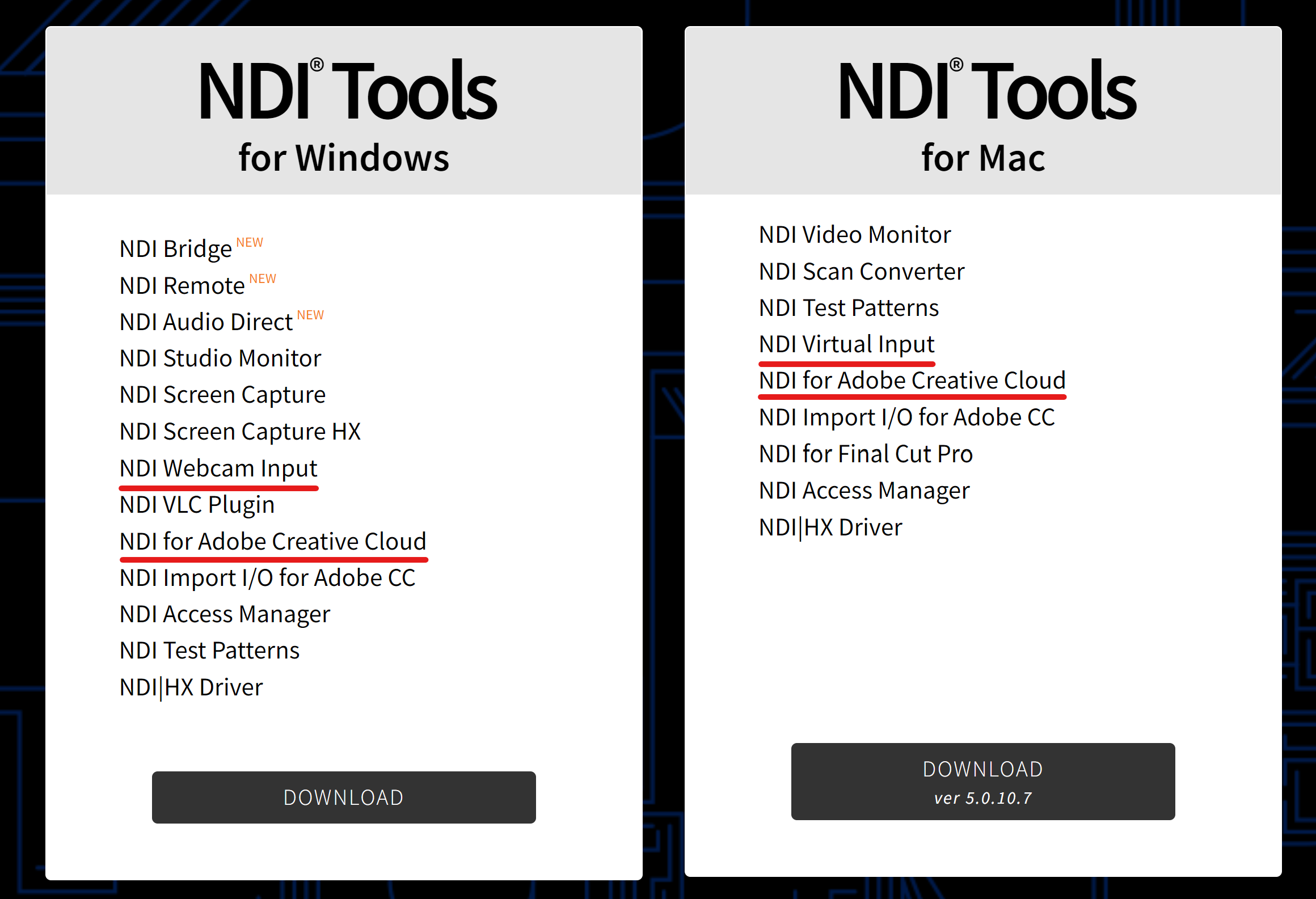 cómo desactivar NDI Tools