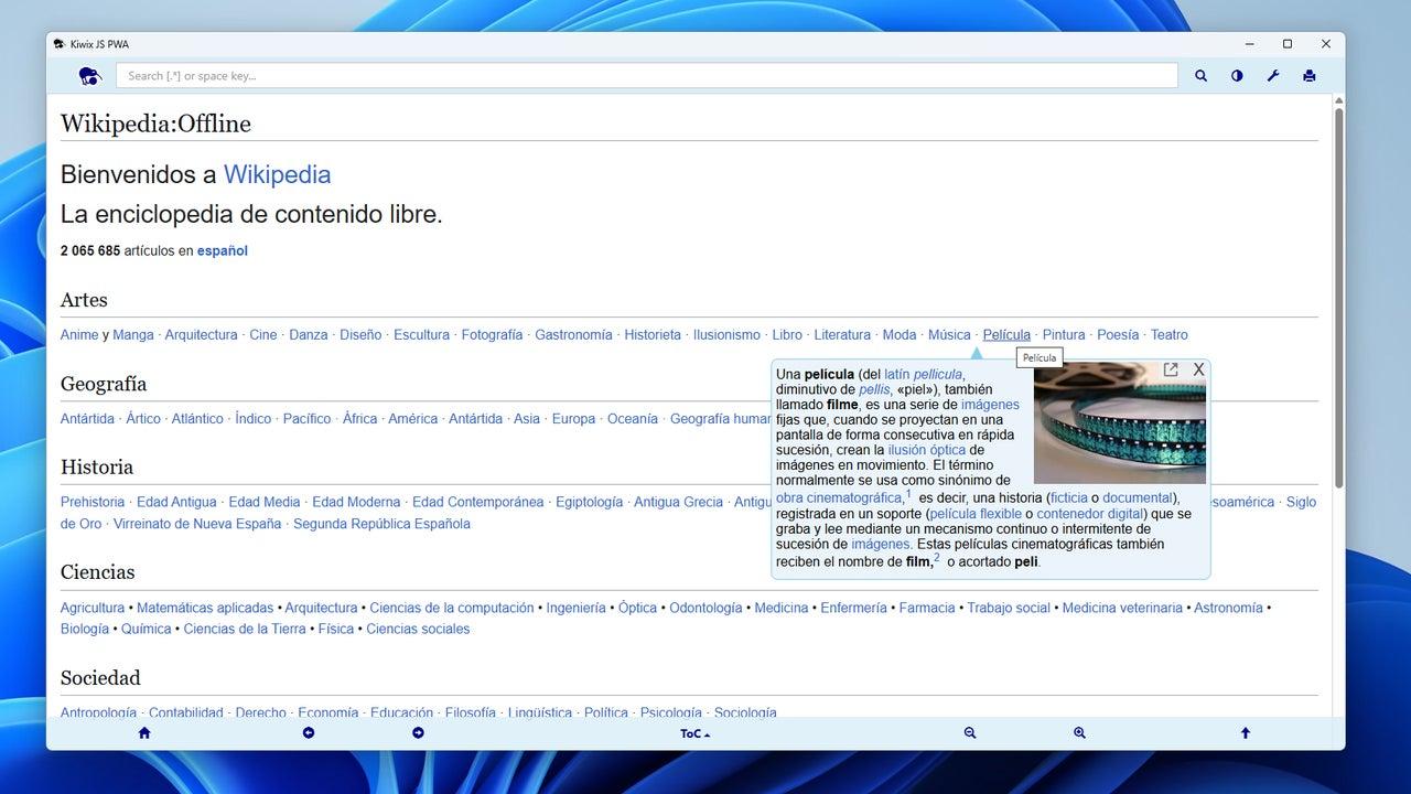 cómo descargar la wikipedia entera para verla offline