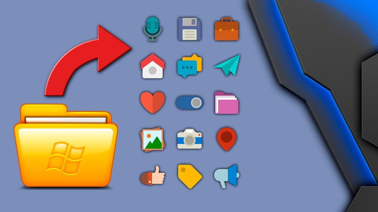 iconos tamaños y ubicaciones en Windows